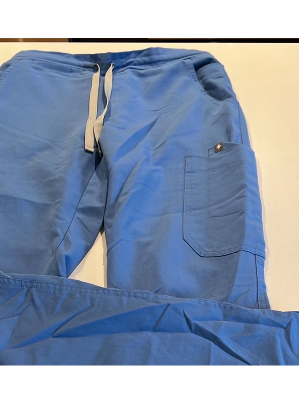 2 pair Figs Women's Light Blue Drawstring Scrub Pants